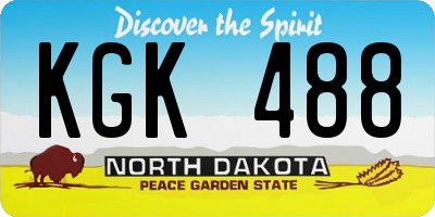 ND license plate KGK488