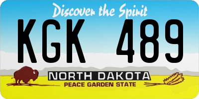 ND license plate KGK489