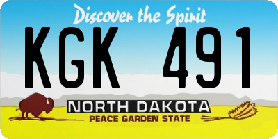 ND license plate KGK491