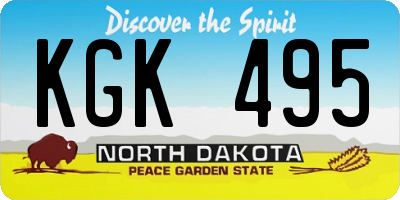 ND license plate KGK495