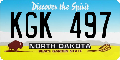 ND license plate KGK497