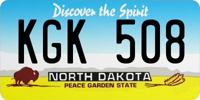 ND license plate KGK508