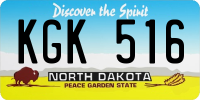 ND license plate KGK516
