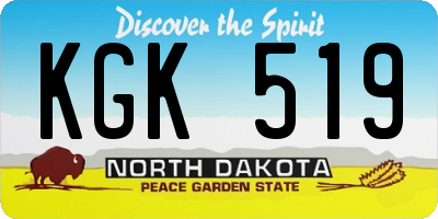 ND license plate KGK519