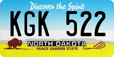 ND license plate KGK522