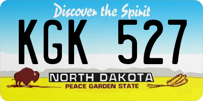 ND license plate KGK527