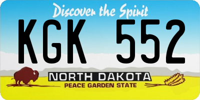 ND license plate KGK552