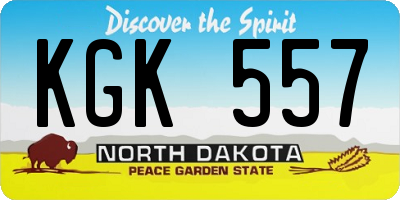 ND license plate KGK557