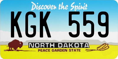ND license plate KGK559