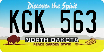 ND license plate KGK563