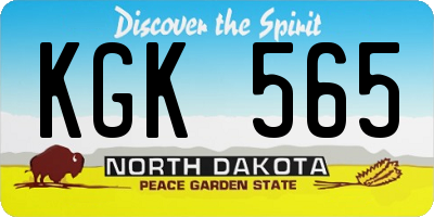 ND license plate KGK565