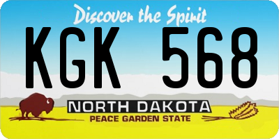 ND license plate KGK568