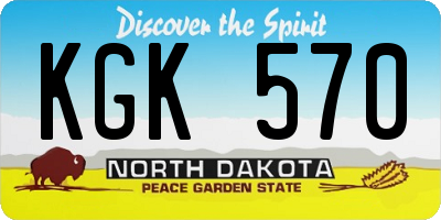 ND license plate KGK570