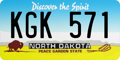 ND license plate KGK571