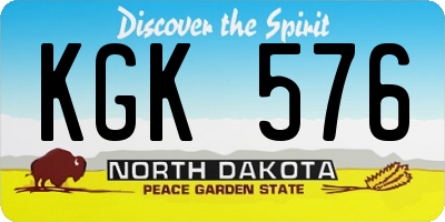 ND license plate KGK576