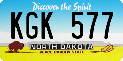 ND license plate KGK577