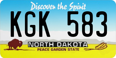 ND license plate KGK583