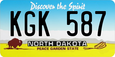 ND license plate KGK587