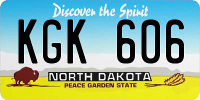ND license plate KGK606