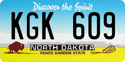 ND license plate KGK609