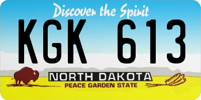 ND license plate KGK613