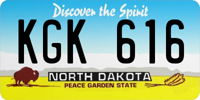 ND license plate KGK616