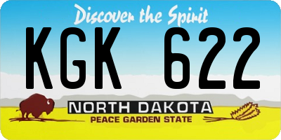 ND license plate KGK622