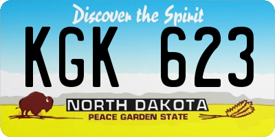 ND license plate KGK623