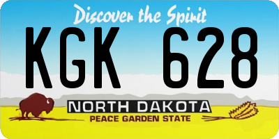 ND license plate KGK628