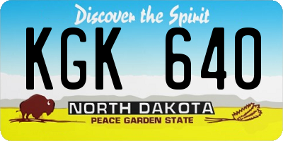 ND license plate KGK640