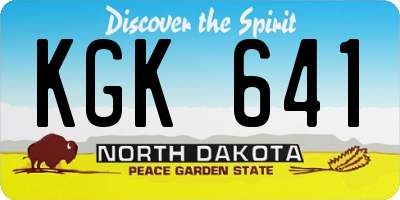 ND license plate KGK641