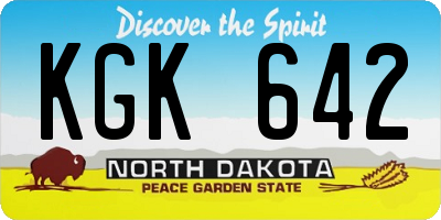 ND license plate KGK642