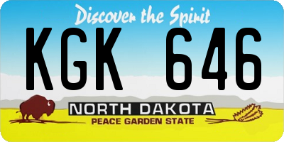 ND license plate KGK646