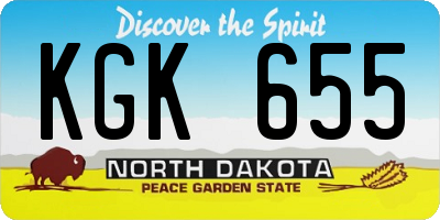ND license plate KGK655