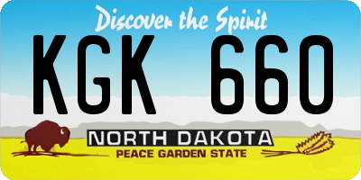 ND license plate KGK660