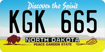 ND license plate KGK665