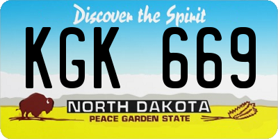 ND license plate KGK669