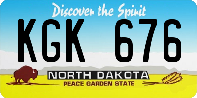 ND license plate KGK676