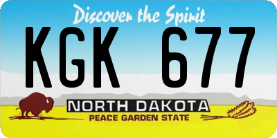 ND license plate KGK677