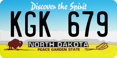 ND license plate KGK679