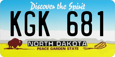 ND license plate KGK681