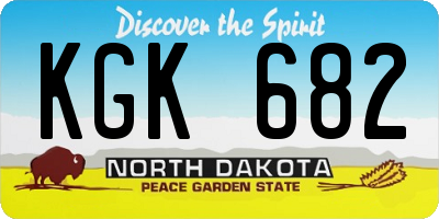 ND license plate KGK682