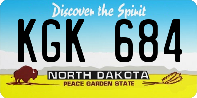 ND license plate KGK684