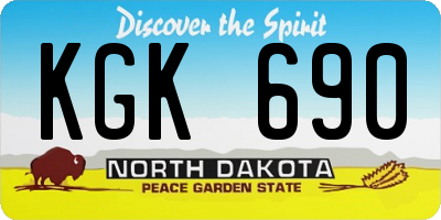 ND license plate KGK690
