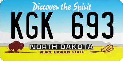 ND license plate KGK693