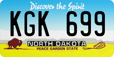 ND license plate KGK699
