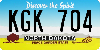 ND license plate KGK704