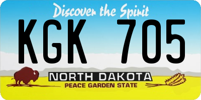 ND license plate KGK705
