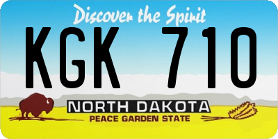 ND license plate KGK710