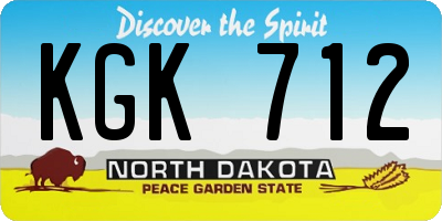 ND license plate KGK712